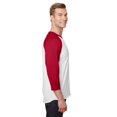 thumbnail image 2 of JERZEES Premium Blend Ringspun T-Shirt de Baseball Raglan à Manches Trois-Quarts, 2 of 3