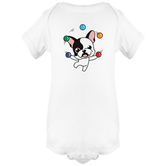 French Bulldog Juggling Balls Bodysuit Infant -Image by Shutterstock,  Newborn