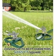 thumbnail image 5 of OHHANI Sprinkler for Yard, Heavy-Duty 360-Degree Rotating Pulse Lawn Sprinkler With Metal Base, Large Area 4865 Sq Inch, Suitable For Large Gardens and Patios, 5 of 7