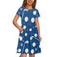 thumbnail image 3 of Uourmeti Golf Clubs & Balls Pattern Short Sleeve Dress With Pockets Stylish 2-14 Years Old Girls Short Sleeve Summer Dress for Little Girls, 3 of 6