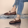 thumbnail image 6 of SuTry Women's Square Toe Mesh Flats Mary Jane Style Adjustable Buckle Strap Breathable Lightweight Comfortable Slip On Casual Walking Office School Work Daily Wear Shoes(41), 6 of 7