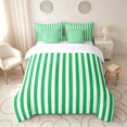 thumbnail image 3 of Manfei Geometric Stripe Twin Bedding,Contemporary Minimalist Bedding Comforter Set, Green White, Reversible 7-Piece, 3 of 6