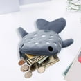 thumbnail image 4 of ruhuadgb Children Purse Cartoon Shark Shape Zipper Closure Soft Plush Kids Wallet Changes Pouch Cosmetic Bag Data Line Earphone Storage Bag, 4 of 7