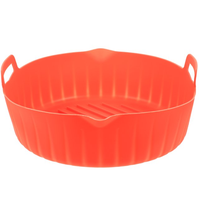Pot en Silicone pour Friteuse à Air Chaud Rond Antiadhésif Compatible avec Poignées