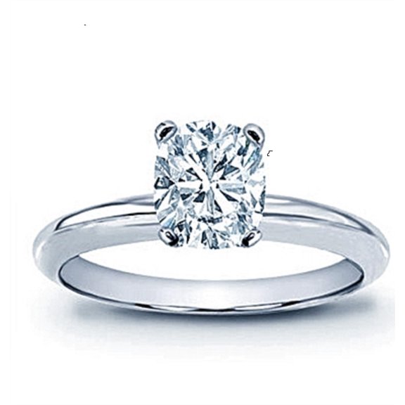 1 CT Cushion Cut Diamond Solitaire Engagement Ring Glimmers with Beauty Perfect for Her 14k White Gold