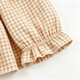 thumbnail image 4 of Emitonse Toddler Baby Girl Fall Winter Clothes Outfit Girls Long Sleeved Long Legged Set Comfortable Soft Plaid Print Girls Long Sleeved Flutter Sleeve Set Khaki,Size 2-3 Years, 4 of 6