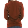 thumbnail image 4 of Plus Size Lucky Me Ring Spun Cotton Premium Long Sleeve Graphic Shirt - Paprika 2XL, 4 of 4