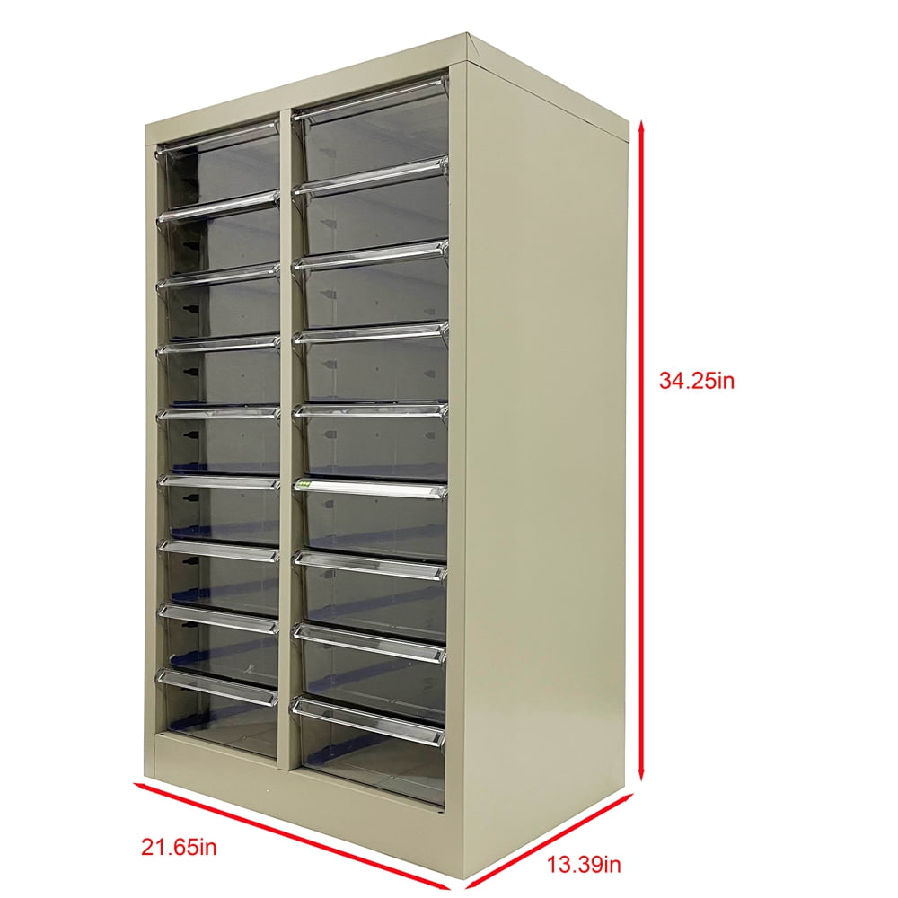 18 Medium Drawer File Cabinet for Office Book Locker Bank Reference Room Invoice Storage