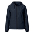 thumbnail image 5 of Enjoytime Rain Coats For Women Lightweight Waterproof Hooded Rain Jacket Outdoor Hiking Travel Windbreaker With Packable, 5 of 8