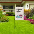 thumbnail image 3 of Hello Spring Garden Flag, Double Sided Burlap Flower Welcome Home Garden Flag, Buffalo Check Plaid Rustic Spring Summer Fall Farmhouse Yard Outdoor Welcome Garden Decor, 12.5X18 Inch - 2 Packs, 3 of 5
