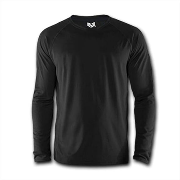 RapDom Rapid Cool Performance Breathable Crew Mens Tee [Long Sleeve - Black - XL]
