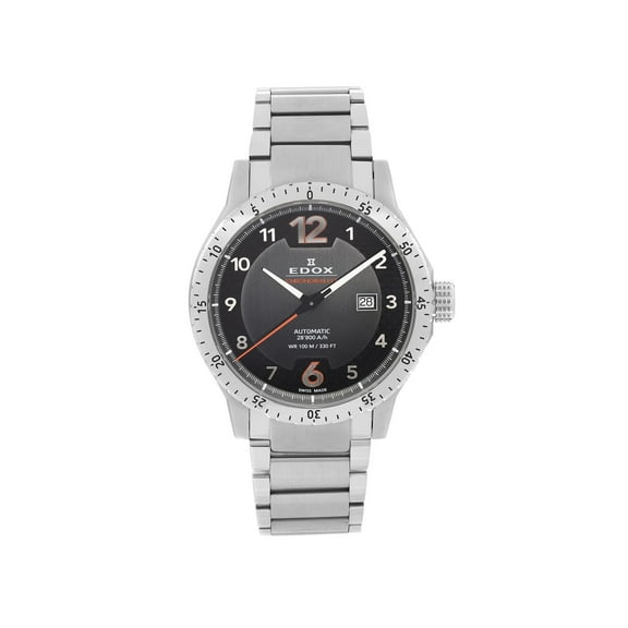 New Edox Chronorally 1 Steel 45mm Black Dial Automatic Mens Watch 80094-3NM-NO1