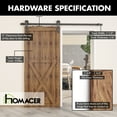 thumbnail image 4 of Homacer Black Rustic Sliding Barn Door Hardware Kit, for One/Single Door, 15ft Long Flat Track, Straight Design Roller, Heavy Duty, for Interior & Exterior Use, 4 of 7