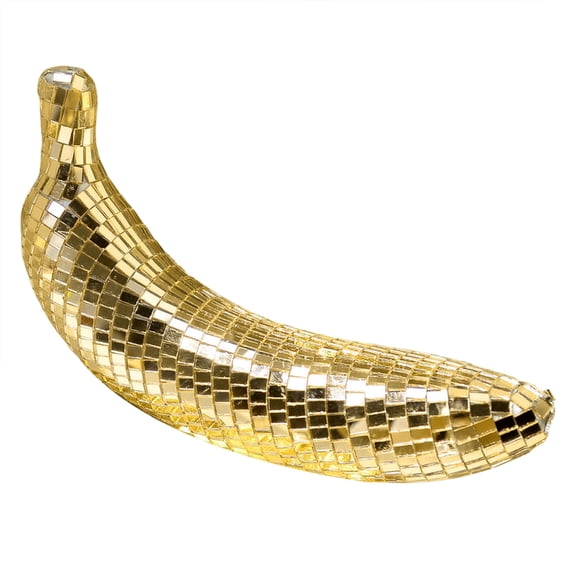 Jesscasday Sparkling Mirrored Banana Discos Figurine Statue Party Wedding Birthday Props