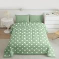thumbnail image 2 of Manfei Polka Dots Boy Girl 3 Pieces Queen Comforter Set,Vintage Aesthetic Ultra Soft Bedding Sets,Green White Bedding Comforter Set Breathable,Microfiber Bedroom Decor,Reversible, 2 of 8