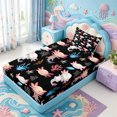 thumbnail image 2 of Manfei Watercolor Axolotl Twin Fitted Sheet,Kawaii Animals Pattern Bedding,2pcs,1 Fitted Sheet and 1 Pillowcase, 2 of 4