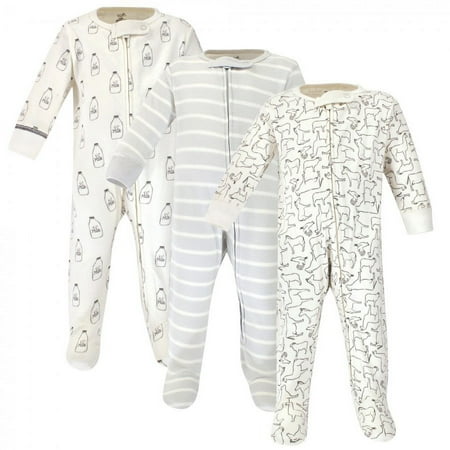 UPC: 0660168676273 | Touched by Nature Baby Organic Cotton Zipper Sleep and Play 3pk  Farm Friends  3-6 Months
