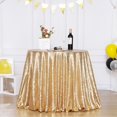 thumbnail image 1 of Poise3EHome 120-Inch Round Light Gold Sequin Tablecloth for Party Cake Dessert Table Exhibition Events, 1 of 4