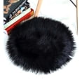 thumbnail image 1 of Funda redonda de piel de oveja sintética para silla, cojín para asiento, alfombras súper suaves para salón y dormitorio, sofá de (1,3 pies x 1,3 pies, negro), 1 of 8