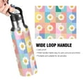 thumbnail image 4 of Yayeee 20oz Double Wall Stainless Steel Water Bottle with Flip Straw, Pink Checkered Daisy, 4 of 7
