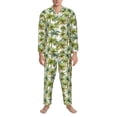 thumbnail image 3 of Balery Green Hawaii Palms Pattern Pajama Sets for Men Long Sleeve 2 Piece Sleepwear Loungewear Sets Soft PJ's with Pockets Long Sleeve Comfy Pj Sets-Large, 3 of 7
