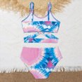 thumbnail image 4 of mgoYE Swimsuit for Girls Teen Girls Swimsuits Heart Print Tie Dye Two Piece Bathing Suit Adjustable Straps Bikini Sets(Pink,10-11 Years), 4 of 4