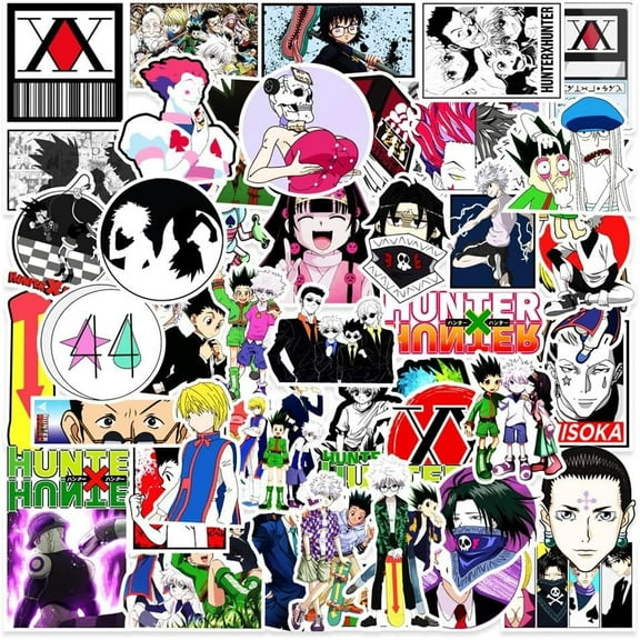 50Pcs Anime Hunters X Hunters Decals Popular Classic Anime Stickers Cartoon Waterproof Vinyl Decals for Water Bottle Laptop Guitar Car Luggage Skateboard Manga Gifts for Teens
