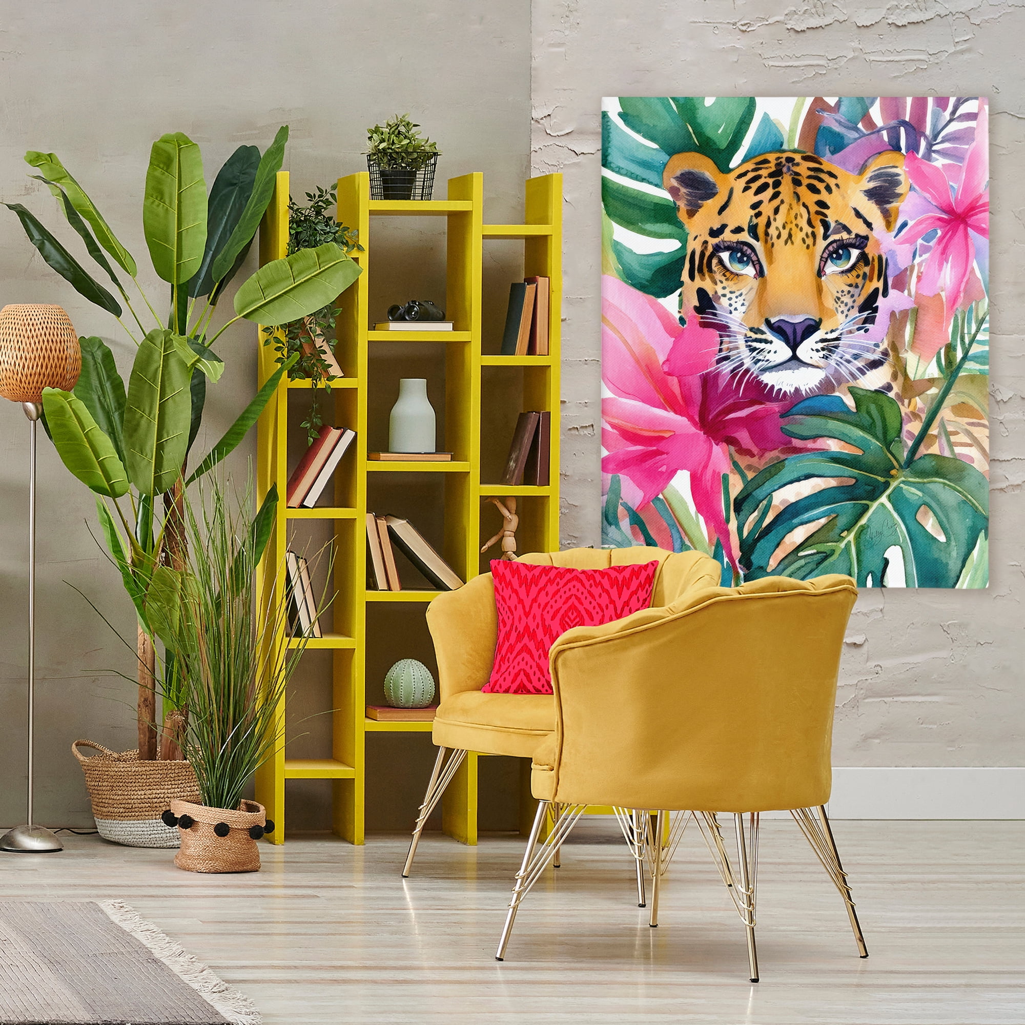 Stupell Industries Tropical Tiger Peeking Canvas Wall Art, design by Shelly Craig