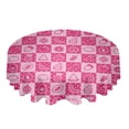 thumbnail image 2 of Fruit Plaid Pink Waterproof Tablecloth Tea Table Decoration Round Table Cover Kitchen Wedding Party Home Dining Room Table Cloth, 2 of 5