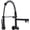 Black, variant on Kitchen Sink Faucet with Pull Down Sprayer, 360°Rotation Wall Mount Spring Kitchen Faucet, Brass Double Handle Sink Tap, Two Water Outlet Modes,Chrome