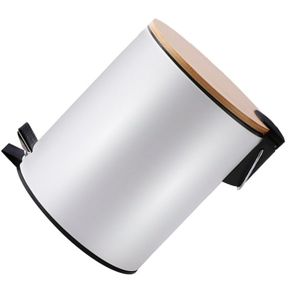 FRCOLOR  Step-On Trash Can Basket Outdoor Garbage Home Office Silver