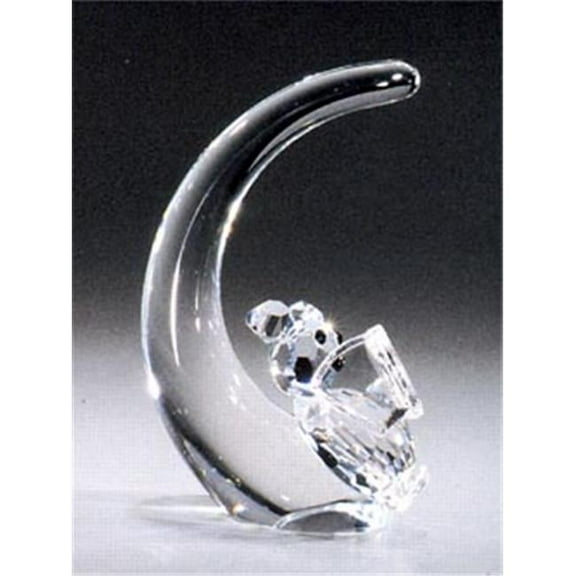 Asfour Crystal 683-12 1.18 L x 1.81 H in. Crystal Bear On Crescent Animals Figurines