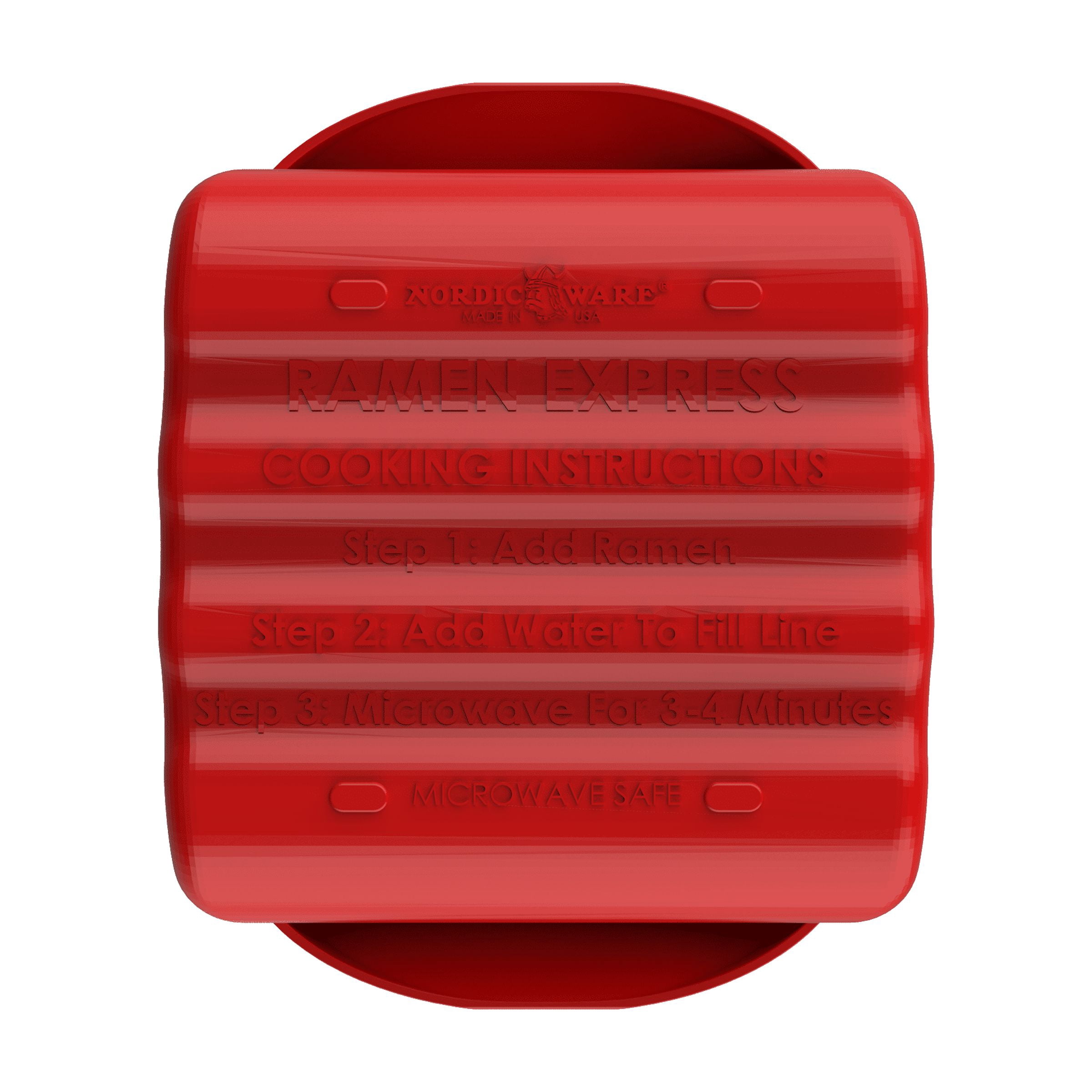 (4 pack) Nordic Ware Microwave Plastic Ramen Rush Cooker with Chopsticks, Red, 7.25" x 5.5" x 2.75"