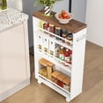 thumbnail image 1 of Tribesigns Slim Storage Cart, Rolling Narrow Kitchen Cart on Wheels for Small Place, 4-Tier Slide Out Slim Utility Cart Skinny Laundry Cart with Handle for Kitchen, Bathroom, Laundry (Modern), 1 of 13