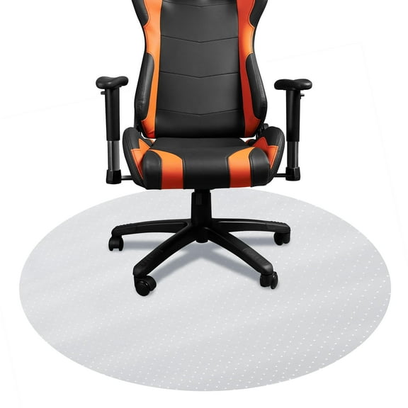 DESKU - Circle Gaming Chair Mat, Computer and Office Chair Mat for Carpet, Clear, 46 Inches