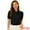 Black, variant on DARING DIVA Women's Peter Pan Collar Short Sleeve Button Front Shirts XS White