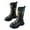 Black, variant on Girls Lace Up Mid Calf Boots Fashion Round Toe Side Zipper Sole Punk Goth Boot for Toddler Black