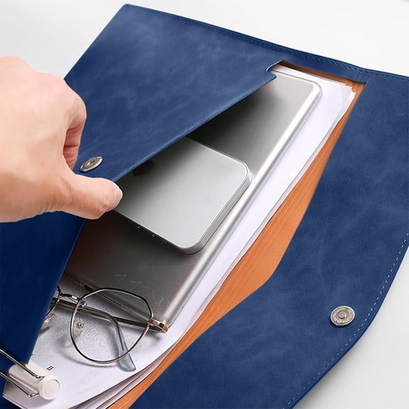 Large Capacity Document Holder File Organizer, Premium Imitation Leather Portfolio Bag for Office Business Essentials, Water-Resistant Horizontal Opening with Magnetic Closure, Holds 100 Sheets