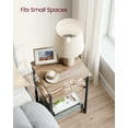 thumbnail image 3 of 3-Tier Industrial End Table - Compact Space-Saving Design with 44lb Capacity per Shelf, Camel Brown & Matte Black, 3 of 6
