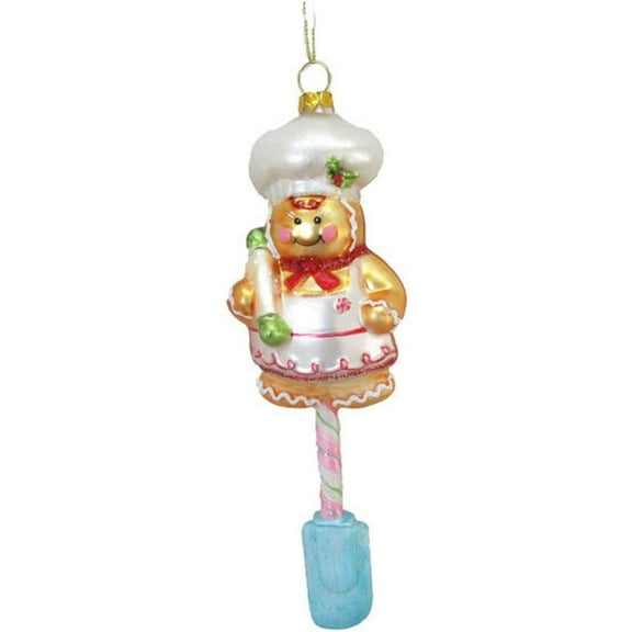 December Diamonds 79-81400 Gingerbread Dessert Spoon Blown Glass Ornament