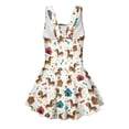 thumbnail image 5 of Uourmeti Cartoon Dachshund Print Girls' One Piece Swim Dress - Sleeveless Skirted Bathing Suit with Built-in Liner for Beach & Pool, 5 of 8