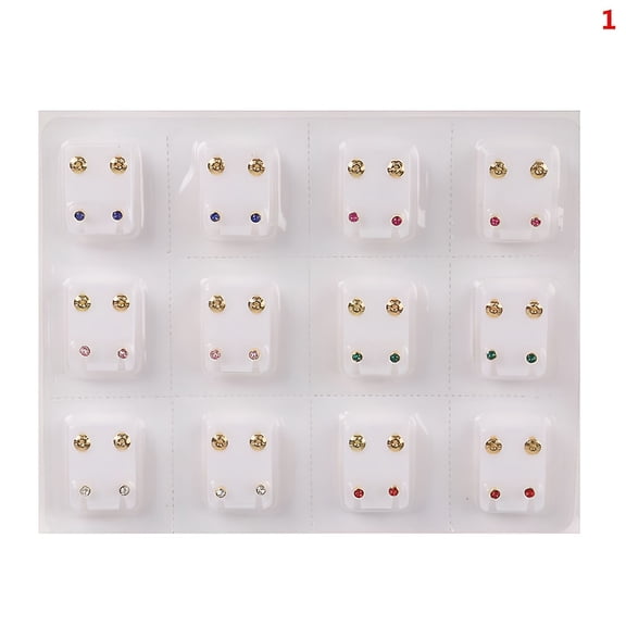 DESIGNICE 24pcs Medical Earrings Piercing Tool Ear Stud Surgical Steel Earrings for Women