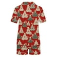 thumbnail image 5 of Puntoco Pijama de mujer con cuello en V y manga corta con estampado navideño, 5 of 5