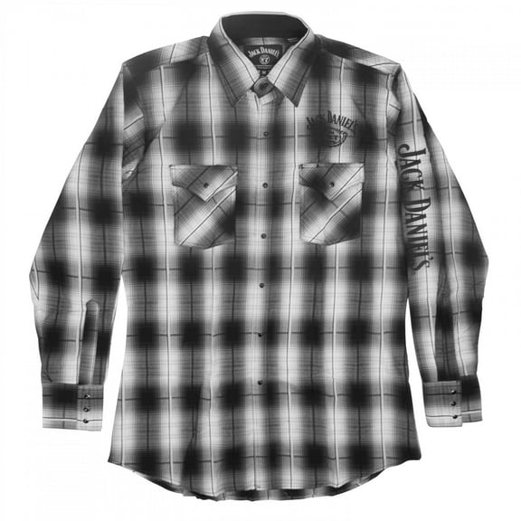 Jack Daniel's Old No.7 Checkered Plaid Button Down Long-Sleeved Shirt-Medium
