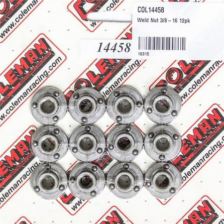 

Coleman Machine 14458 Weld Thread Nut - 0.37-16 in. - Pack of 12