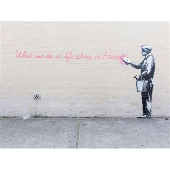 68th Str-38th Avenue Queens Nyc-Graffiti Attributed To Banksy Poster Print by Dan Herrick, 11 x 14 - Small