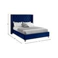thumbnail image 3 of Meridian Furniture Aiden Velvet Queen Bed-Color:Navy Velvet,Style:Contemporary, 3 of 8