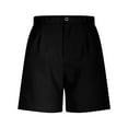 thumbnail image 4 of RYRJJ Bermuda Shorts for Women Dressy Casual Summer High Waist Pleated Wide Leg Work Trouser Shorts with Pockets and Belt(Black,S), 4 of 6