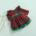 thumbnail image 4 of Hotiary Girls' Long Sleeved Crew Neck Christmas Dress Plaid Big Bow Mesh Princess Dress for 2-8 Years Toddler Kids, 4 of 8