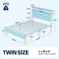 thumbnail image 4 of Greenstell Twin LED Bed Frame with Headboard Storage - Charging Station,Black, 4 of 9